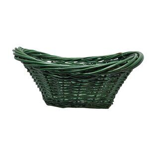vintage holiday time green woven wooden gift baskets